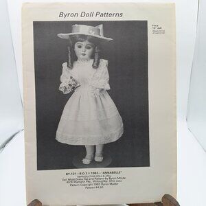 UNCUT Vintage Byron Doll Patterns, 1983 Annabelle BY-121 BD2 Marque, Dress Petti
